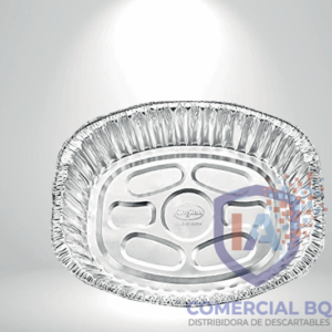 Envases rectangulares de aluminio descartables resistentes para hornear, conservar y transportar alimentos de Comercial BQ.
