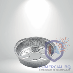 Envases de aluminio circulares descartables resistentes para hornear, conservar y transportar alimentos de Comercial BQ.