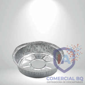 Envases de aluminio circulares descartables resistentes para hornear, conservar y transportar alimentos de Comercial BQ.