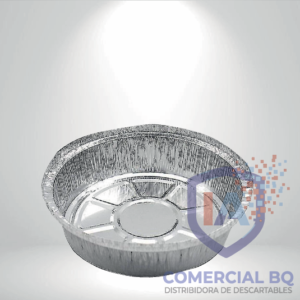 Envases de aluminio circulares descartables resistentes para hornear, conservar y transportar alimentos de Comercial BQ.