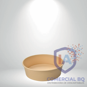 Bowl kraft descartable ecológico para alimentos, resistente y práctico para delivery y comida para llevar de Comercial BQ.