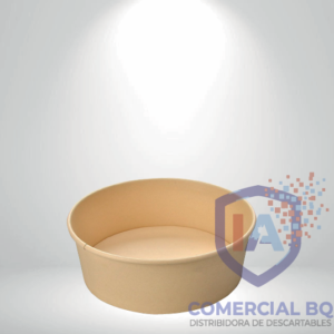 Bowl kraft descartable ecológico para alimentos, resistente y práctico para delivery y comida para llevar de Comercial BQ.