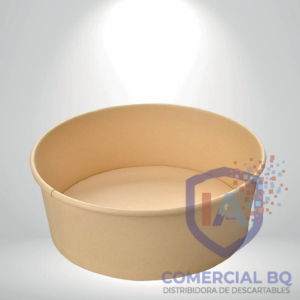 Bowl kraft descartable ecológico para alimentos, resistente y práctico para delivery y comida para llevar de Comercial BQ.